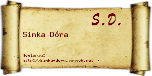 Sinka Dóra névjegykártya